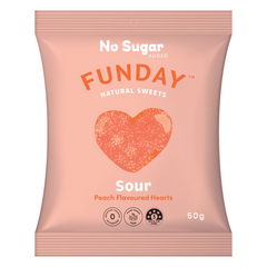 Sour Peach Flavoured Hearts 50g Gluten Free Gummies