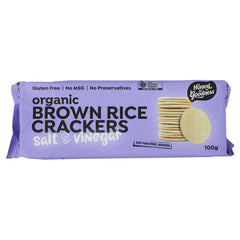 Organic Brown Rice Salt & Vinegar 100g Crackers