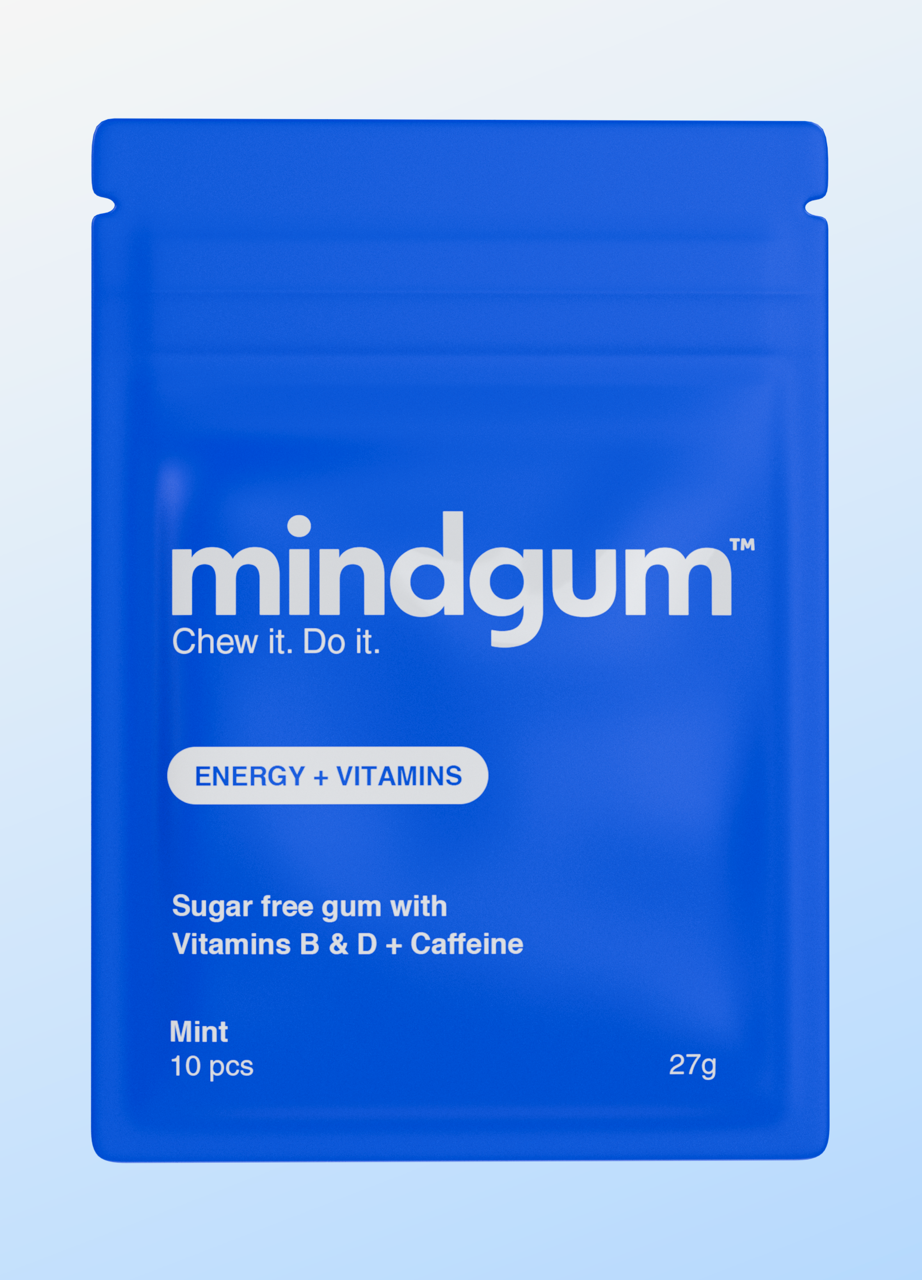 Sugar Free Gum with Vitamin B & D & Caffeine 27g x 4 Packs Gluten Free Candy