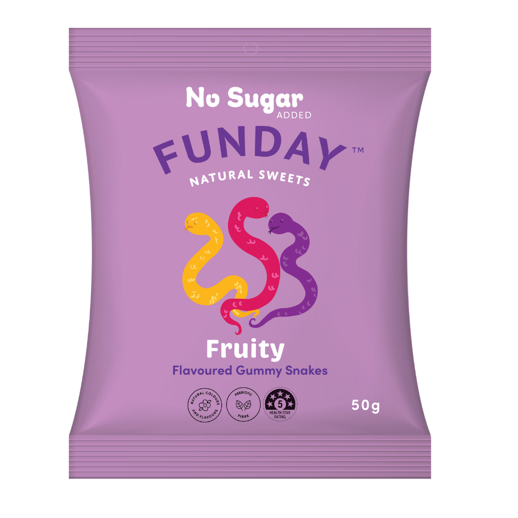 Fruity Flavoured Snakes 50g Gluten Free Gummies