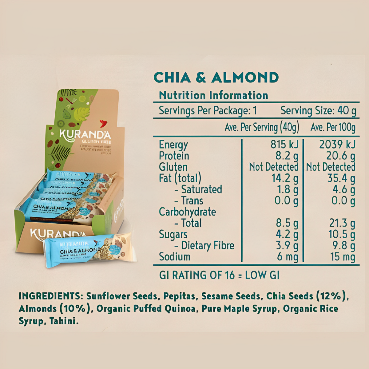 Almond 40g Chia Bar