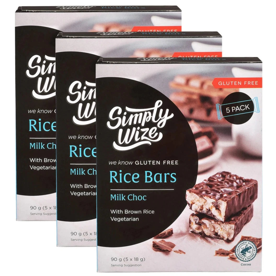 Rice Bars in Milk Choc 90g Gluten Free Bar