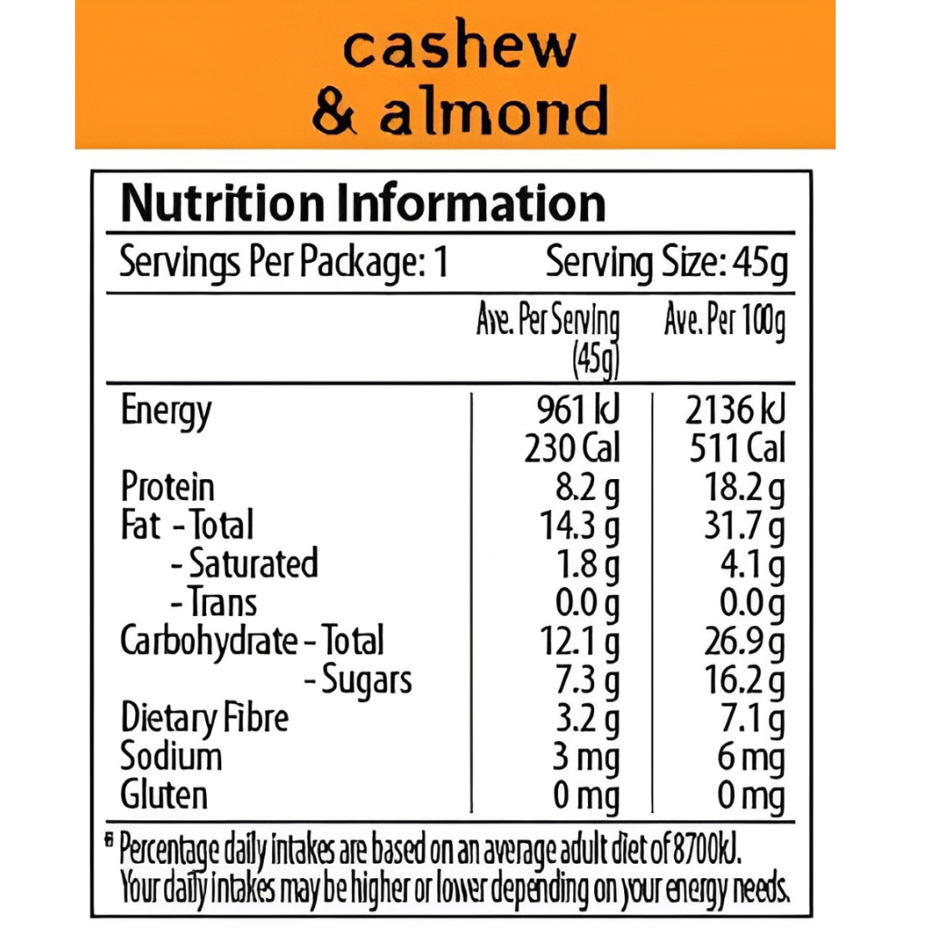 Cashew & Almond 45g Nut Bar