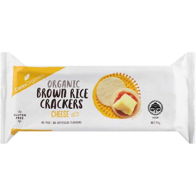 Brown Rice Crackers Cheese 115g - Gluten Free Crackers